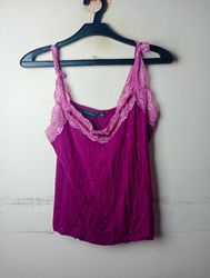 Kiabi Woman Purple Lace Trim Cami Top Size 42/44