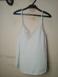 Pimkie White Lace Trim Cami Top