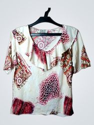 Mode Paris Women's Blouse with Ruffle Detail