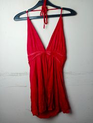 Red Halter Neck Mini Dress