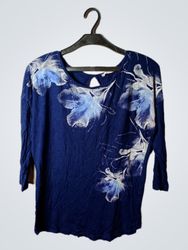 Orsay Blue Floral Print 3/4 Sleeve Top