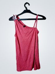 AC Pink One Shoulder Tank Top with Star Detail