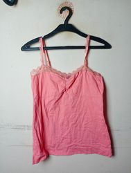 Pink Lace Trim Cami