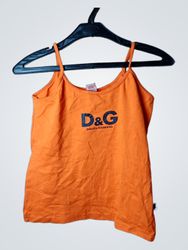 D&G Dolce & Gabbana Orange Spaghetti-Träger-Top