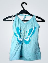X-Mail Blue Tank Top mit Schmetterlingsgrafik