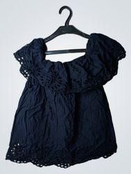 Vila Clothes Black Off-Shoulder Broderie Anglaise ..