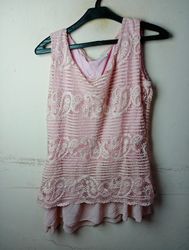 Pink lace tank top