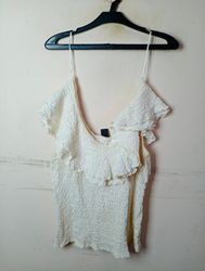 LINDEX White Ruffle Top