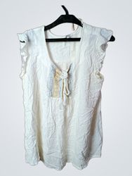 Tamba Women's White Sleeveless Top Size 40