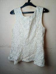 Ilse Jacobsen Hornbaek White Floral Sleeveless Top