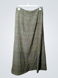 Green Skirt with Purple Pattern