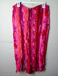 Pink and Red Floral Maxi Skirt