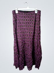 Purple and Brown Geometric Print Skirt