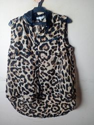 Pinkline Camicia senza maniche con stampa leoparda..
