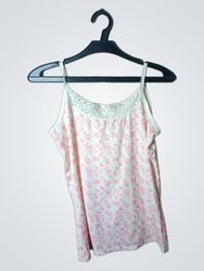 Jolinesse Women's Floral Lace Trim Cami Top