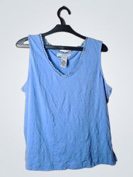 Débardeur pour femmes Sag Harbor bleu à bordure en..