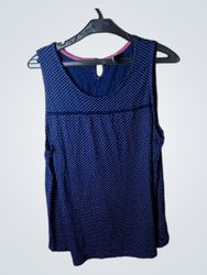 Multiblu sleeveless navy blue polka dot top