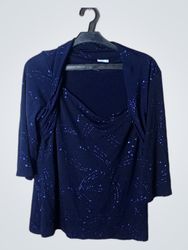 M&S Navy Blue Sparkle Print Top