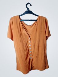 Superior Orange Button-Up Top