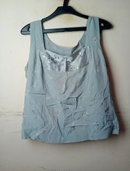 Light Blue Sleeveless Top with Sequins