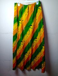 Maxi Skirt with Abstract Diagonal Print