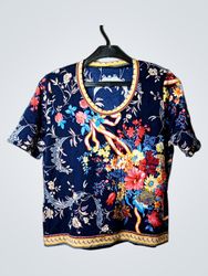 Women's Floral Print Short Sleeve Top