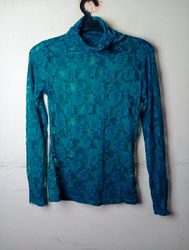 Muse Independent Wear Teal Spitzen-Rollkragenobert..