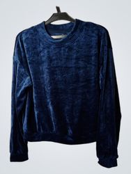 Kiabi Blue Velour Sweatshirt