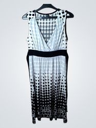 K Woman ärmelloses V-Ausschnitt Kleid mit Polka-Do..