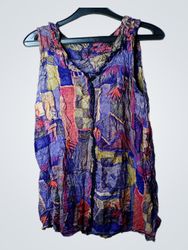 Abstract Print Sleeveless Top