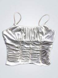 Princess Polly White Ruched Cami Top