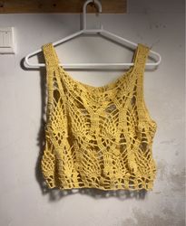 Yellow Crochet Tank Top