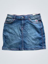Summer Inside Embroidered Denim Mini Skirt