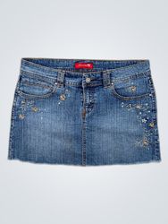 Bennie B Embellished Denim Mini Skirt