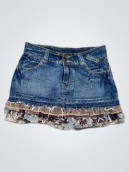 Diesel Denim Mini Skirt with Ruffle Hem