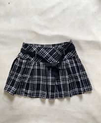 Crashone Black and White Plaid Mini Skirt