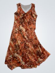 Printed Sleeveless Midi Dress