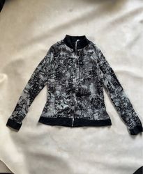 Graffiti Print Zip-Up Jacket