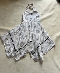 She's The Brand White Floral Halter Dress