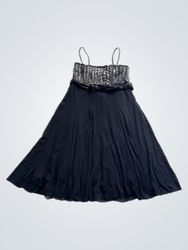 FERNANDO TAPIA Black Dress with Textured Bodice an..