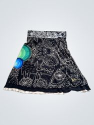 Desigual Black Graphic Print Skirt