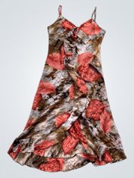 Women's Leaf Print Slip Dress