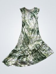 Dana Collection Women's Green Floral Print Dress