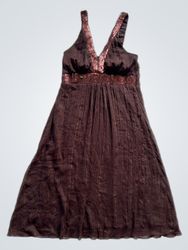 Brown dress with sequin detail
