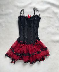 Queen of Darkness Black and Red Corset Dress with ..
