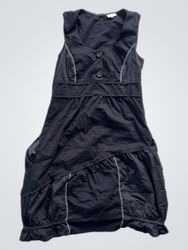 Via 28 Black Sleeveless Dress with Button Detail