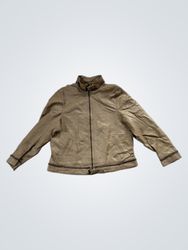 Tan Leather Jacket with Chain Detail