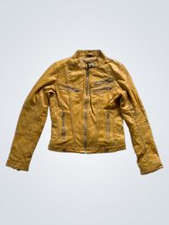 ROCK'N BLUE Women's Yellow Leather Jacket