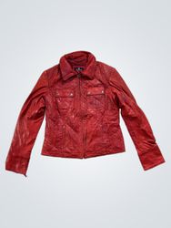 ANGELES & DEMONIOS Red Quilted Leather Jacket