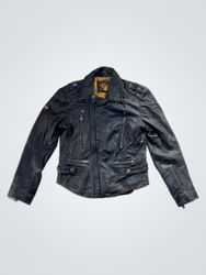 Men's Black Leather Biker Jacket